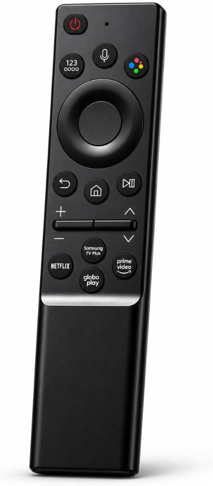 Controle Remoto Premium Compatível com Samsung Smart TV 4K, Crystal, QLED, Neo QLED e OLED – Não Precisa Configurar – Atalhos para Netflix, Prime Video e Apps