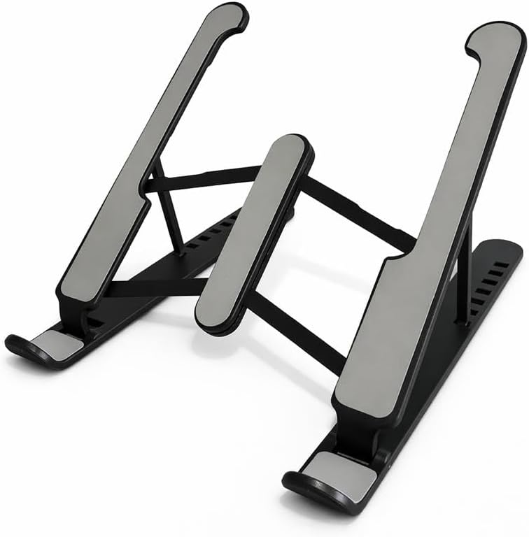 Suporte para Notebook Ajustável em Alumínio 6 Posições, Dobrável, Ergonômico para Notebook, Tablet e Celular