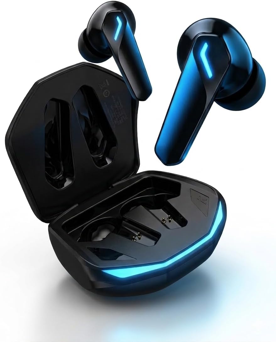 Fone de Ouvido Bluetooth Gamer GM2 Pro Sem Fio 5.4 Baixa Latência Som HD Touch USB-C Microfone Estéreo TWS Compatível Android iPhone PC Notebook com Case Carregador e Modo Game