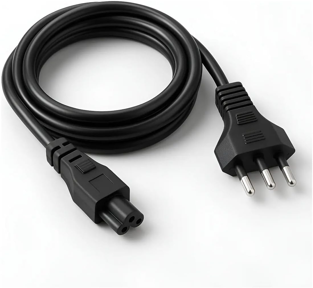 Cabo De Força Tripolar IEC C5 Tipo Mickey Para Monitor Pc Impressora 1,5m Padrão Brasil Bivolt 110v 220v Cabo Energia Computador Reforçado Alta Durabilidade Compatível Fonte Tv Nobreak Projetor