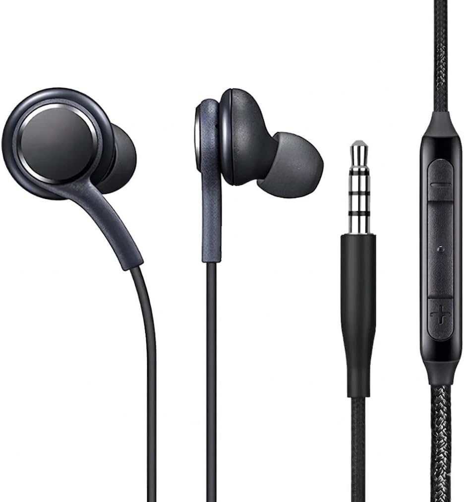 Fone de Ouvido com fio P2 3.5mm com Microfone e Controle de volume no Fio e Som Equilibrado para Celulares Tablets PCs e Notebooks