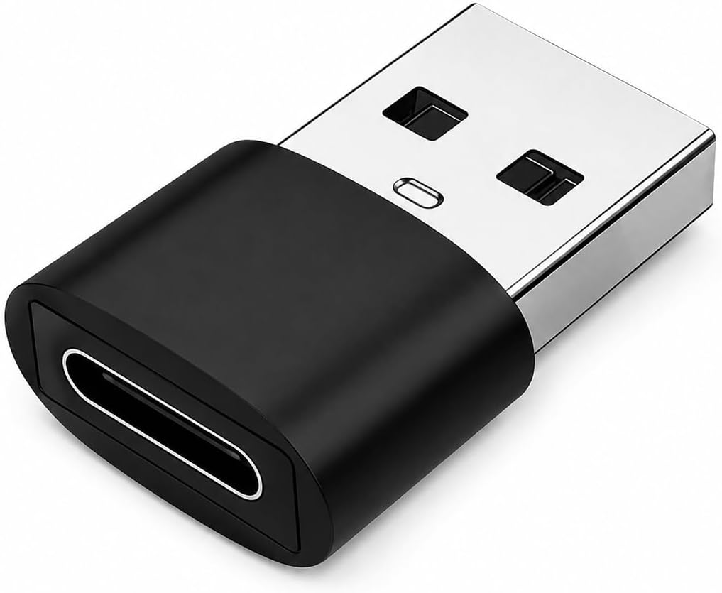 Adaptador USB para USB-C OTG, Conversor USB-A Macho para USB Tipo C Fêmea, Compatível com Carregamento, Transferência de Dados, Notebook, PC, Carregador, Pendrive e Celulares (Preto)
