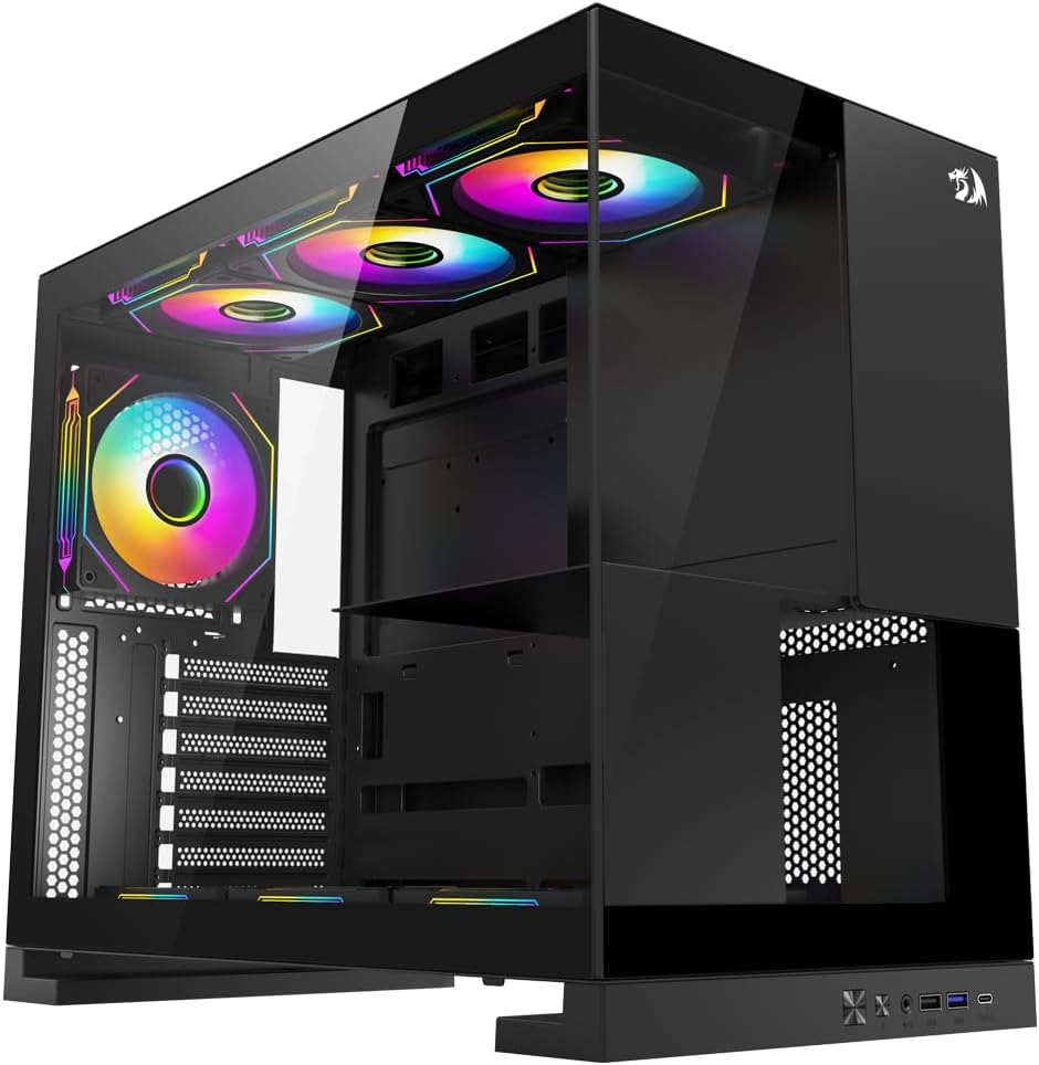 Gabinete Gamer Redragon Eternal Preto Sem Fans CA-612B