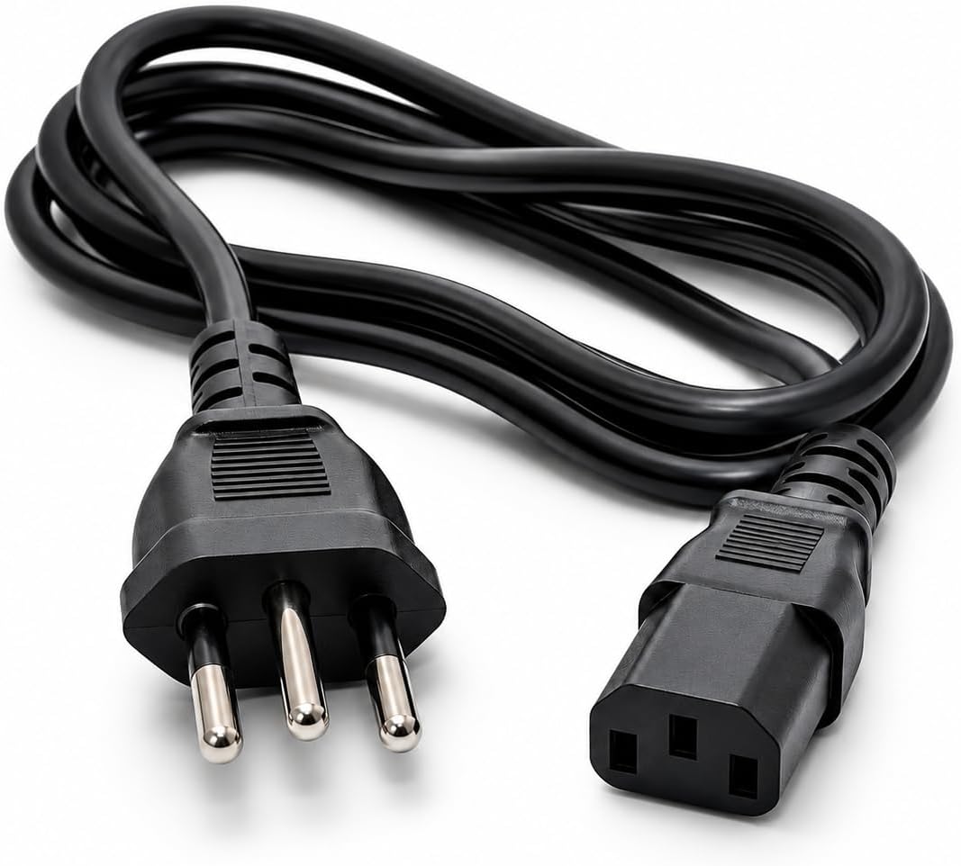 Cabo de Força Tripolar 2P+T IEC C13 1,5m Bivolt 10A | Cabo de Energia para PC, Computador, Monitor, Impressora, TV, Nobreak e Fonte | Padrão Brasileiro NBR 14136 | Reforçado Alta Durabilidade