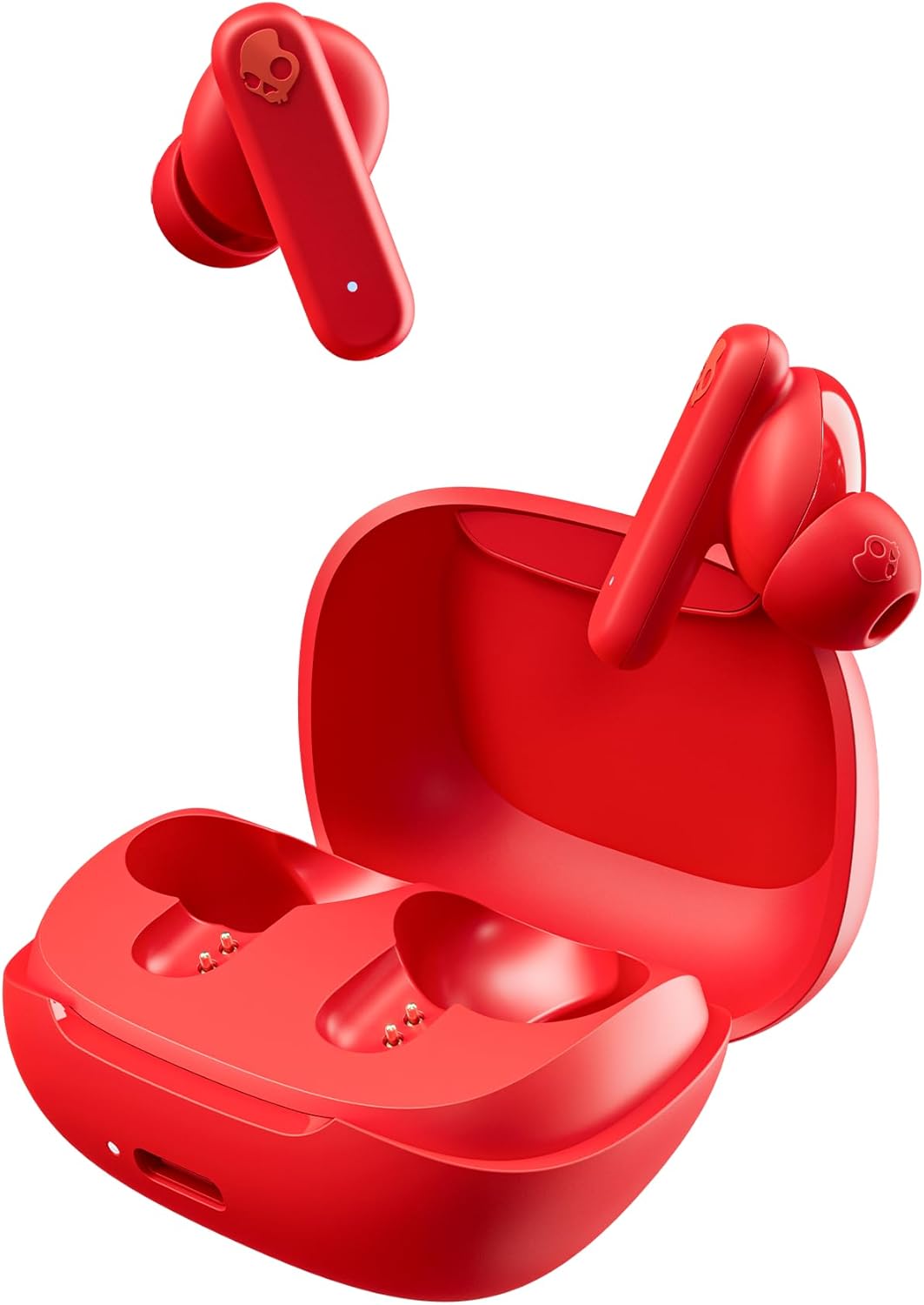 Skullcandy Fones de ouvido intra-auriculares Smokin' Buds, bateria de 20 horas, 50% de plástico renovável, microfone, funciona com dispositivos iPhone Android e Bluetooth - Flame