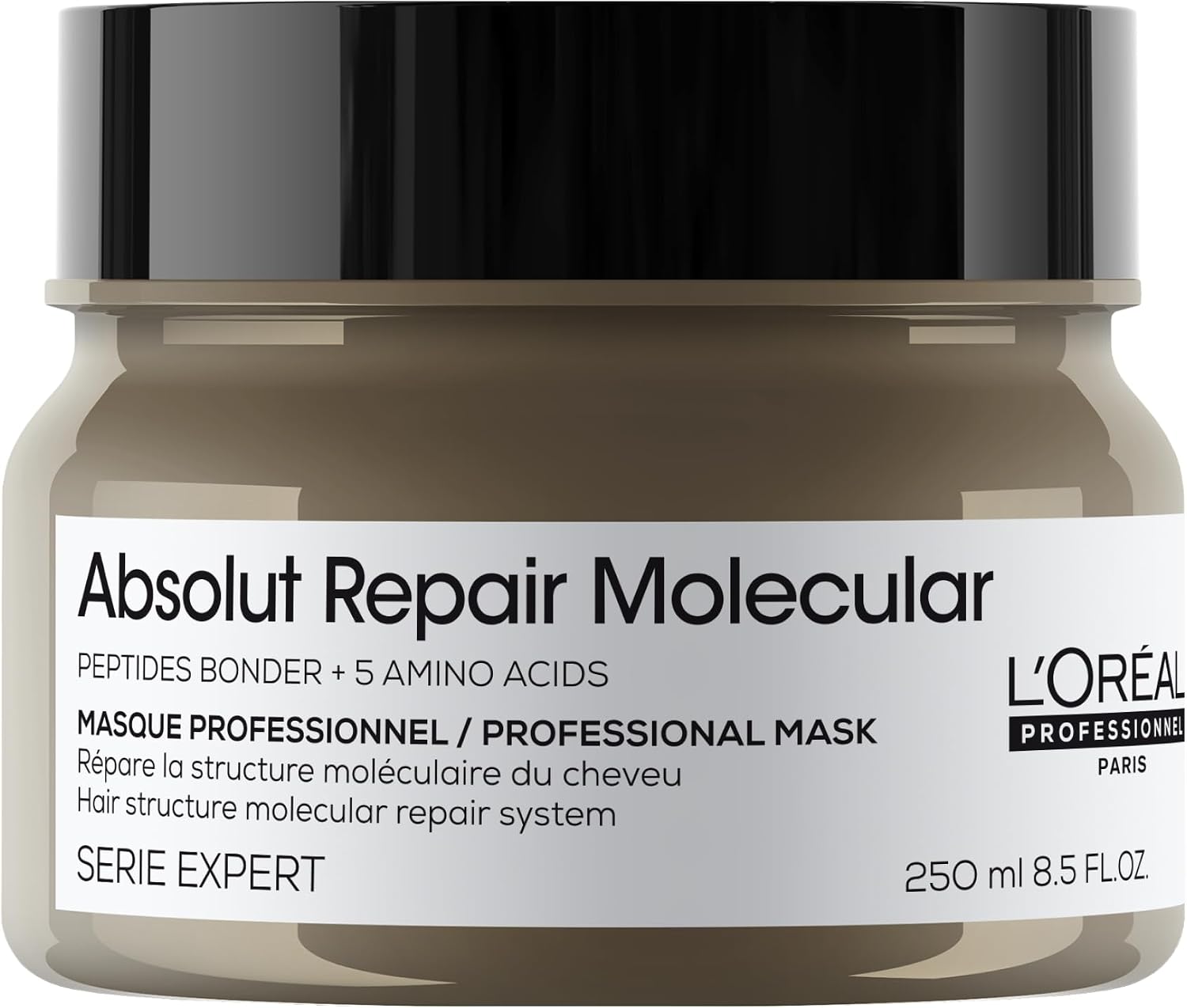 L'Oréal Professionnel Máscara Absolut Repair Molecular, Repara os Danos & Recupera a Força, Maciez & Desembaraço, Para cabelos danificados e muito danificados