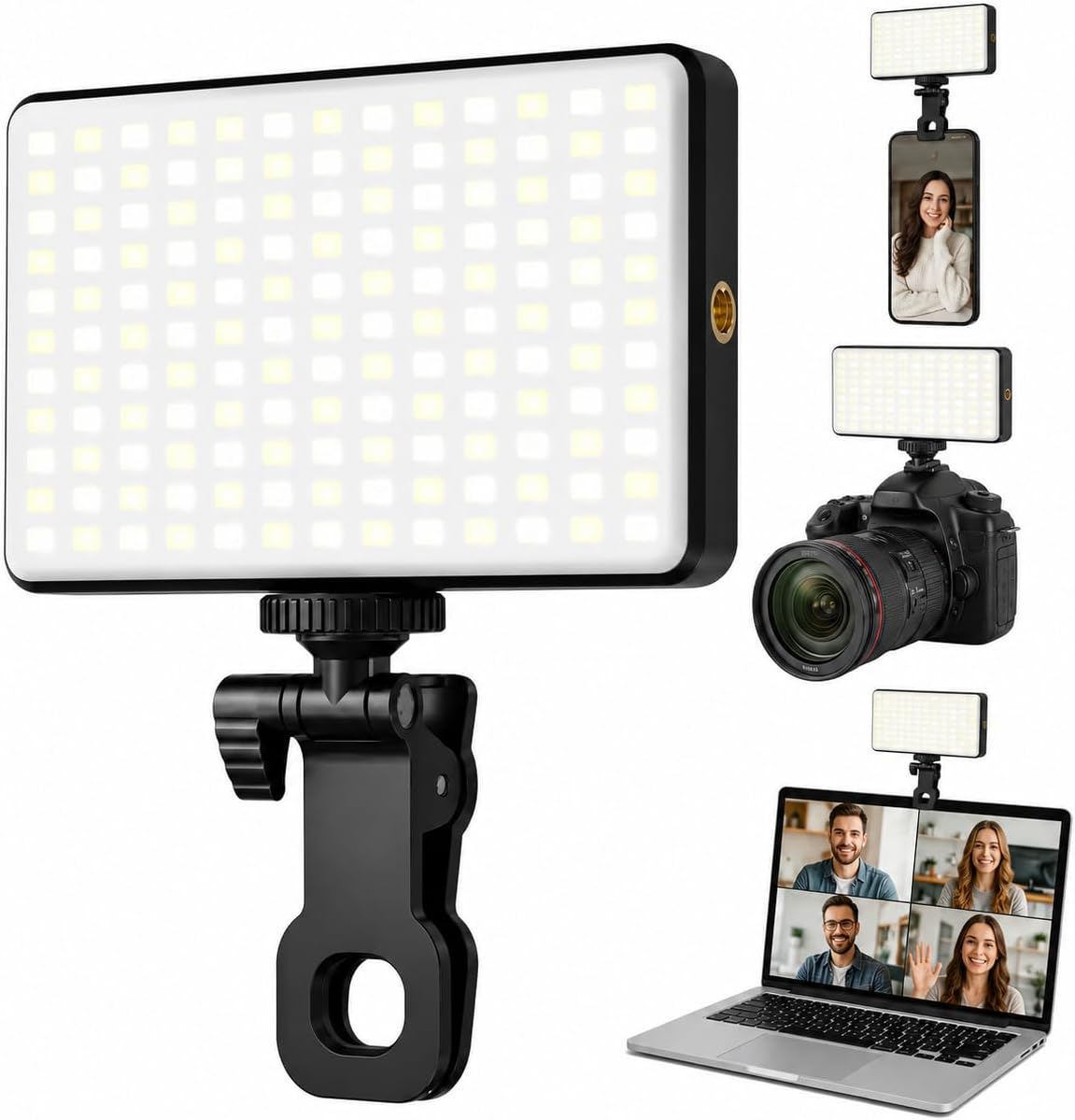Luz Para Gravar Vídeo Iluminação de Preenchimento LED RGB Profissional com Clipe Ajustável para Celular Notebook e Câmera - Ring Light Selfie para TikTok YouTube Streaming Live Foto Videochamada