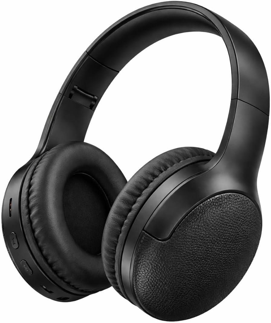 Fone de Ouvido Bluetooth 5.3 Headphone On-ear Sem Fio Fone Para Academia e Corridas, com Cancelamento de Ruído, Dobrável, com microfone Integrado Compatível com Android e iOS Premium (Preto)