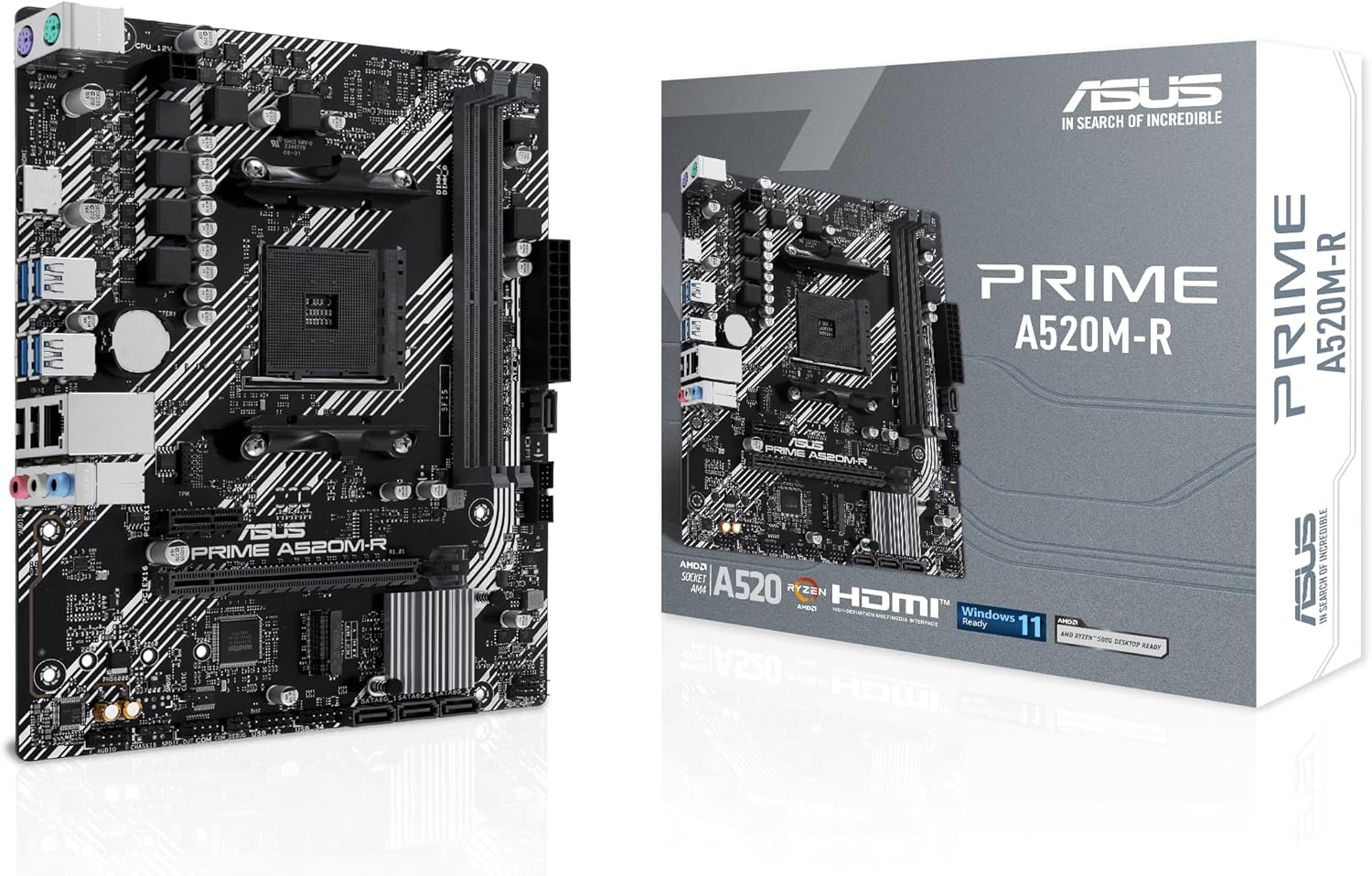 Asus PRIME A520M-R Placa Mãe AM4 DDR4 HDMI M.2 USB 3.2