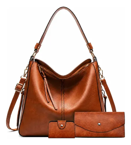 3 Peças Bolsa Feminina Carteira Ombro Transversais Sacola