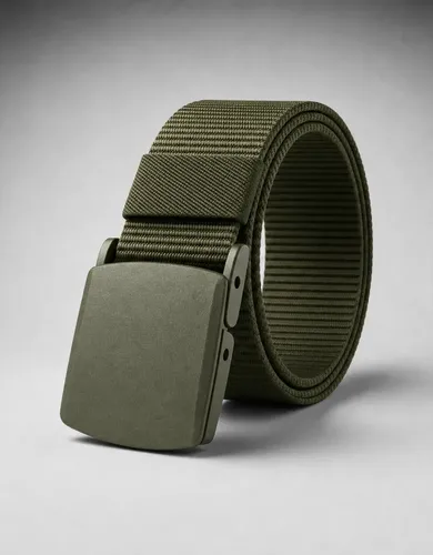 Cinto Mardi Antialergico Preto Fivela De Engate Rapido Plastico Cor Verde-musgo Tamanho 120