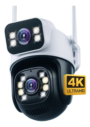 Câmera Segurança Ip Externa Wifi A28 App Icsee À Prova Dágua Ip66 Dome Lente Dupla Lentes 2 Em 1 Vigilancia Visão Noturna Infravermelho 4k Uhd Nova Geração Lançamento 2026 Nexgen