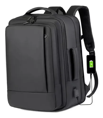 Mochila Jiesipote À Prova D'água Reforçada Expansível Cor Preto