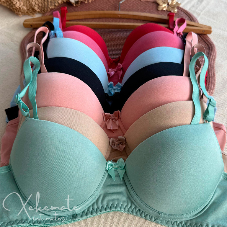 Kit 5, 3 ou 2 Sutias Bojo Microfibra Lisa Basico Dia a Dia Conforto Lingerie Feminina Mulher Soutien