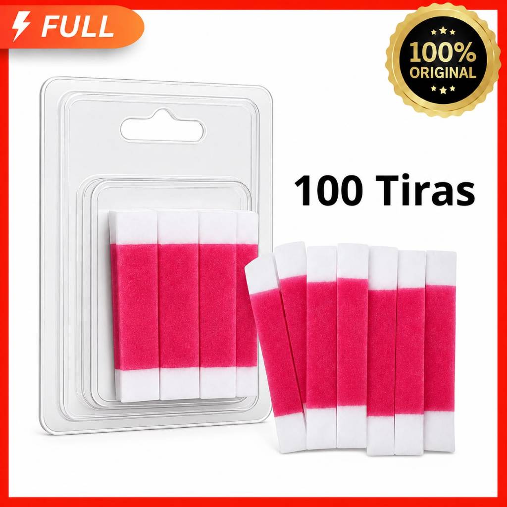 100 Tiras De Cera Pronta Sobrancelhas Buço Tutti Frutti