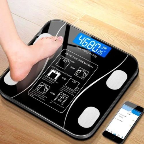 Balança Digital corporal Bioimpedância Ate 140kg Pesagem Corporal Preta Fitness Saúde