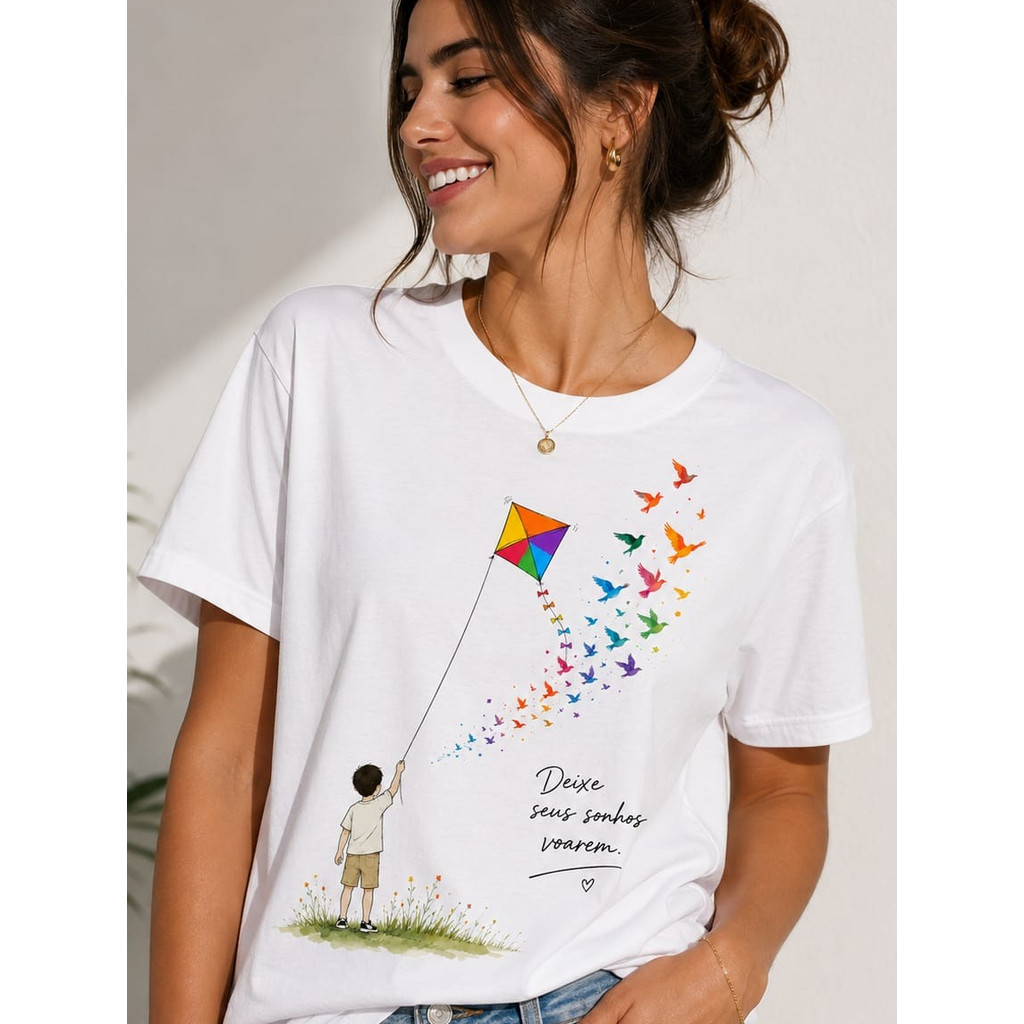 Blusa Feminina Casual 100% Algodão Elegante e Estilosa Camiseta Feminina