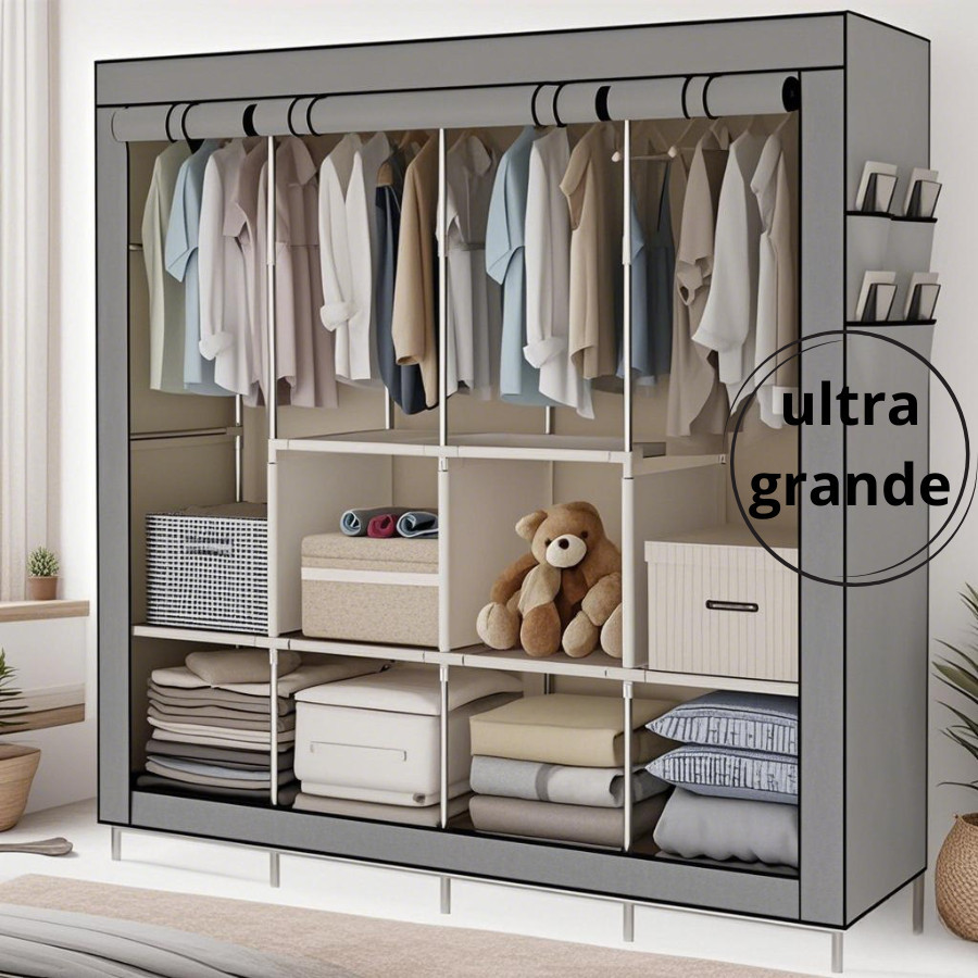 Guarda Roupa Dobrável Organizador De Roupas Portátil Multiuso Armário Organizador 4 Divisórias